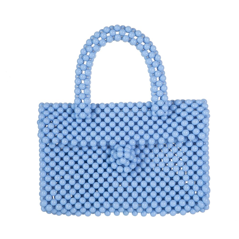 1238 YUSHINY Acrylic Beaded Clutch Macaron Color Message Bag with Strap